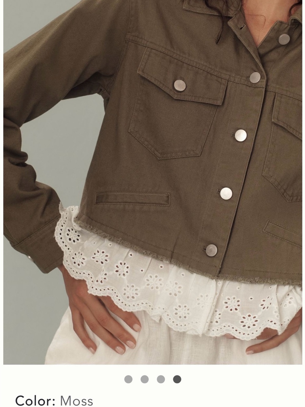 Roland Moss Lace-Trim Utility Jacket